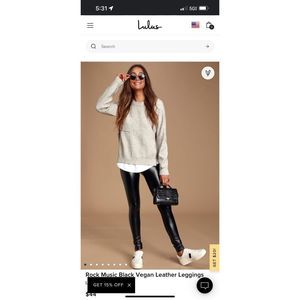 Lulu’s Rock Music Black Vegan Leather Leggings